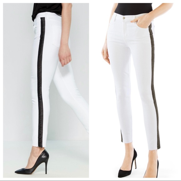 j brand alana high rise crop white
